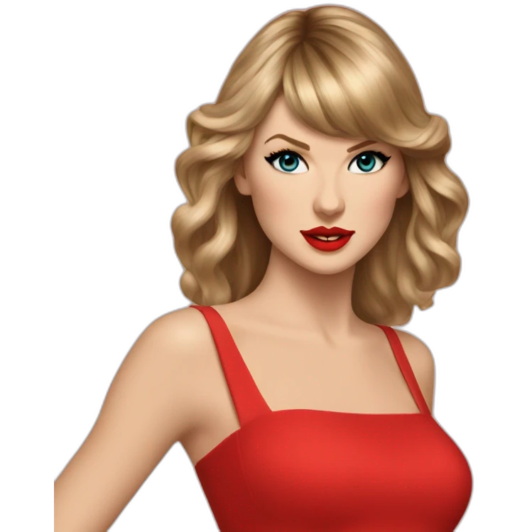 Taylor swift in red dress emoji