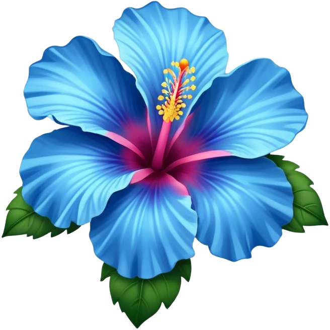 blue hibiscus  emoji