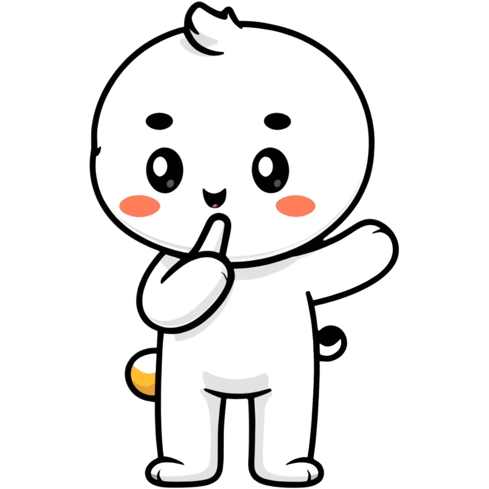 cute character making shhh gesture emoji