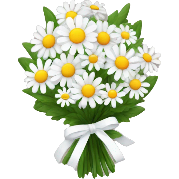 daisy bouquet with white ribbon emoji