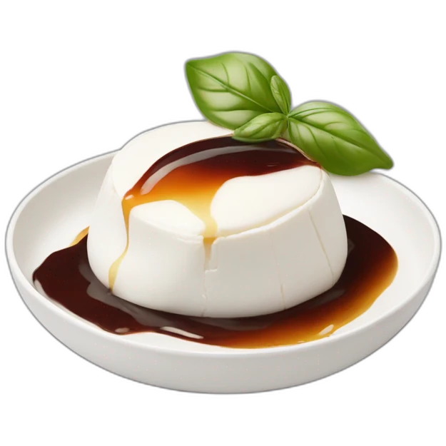 Burrata cheese with balsamic sauce  emoji