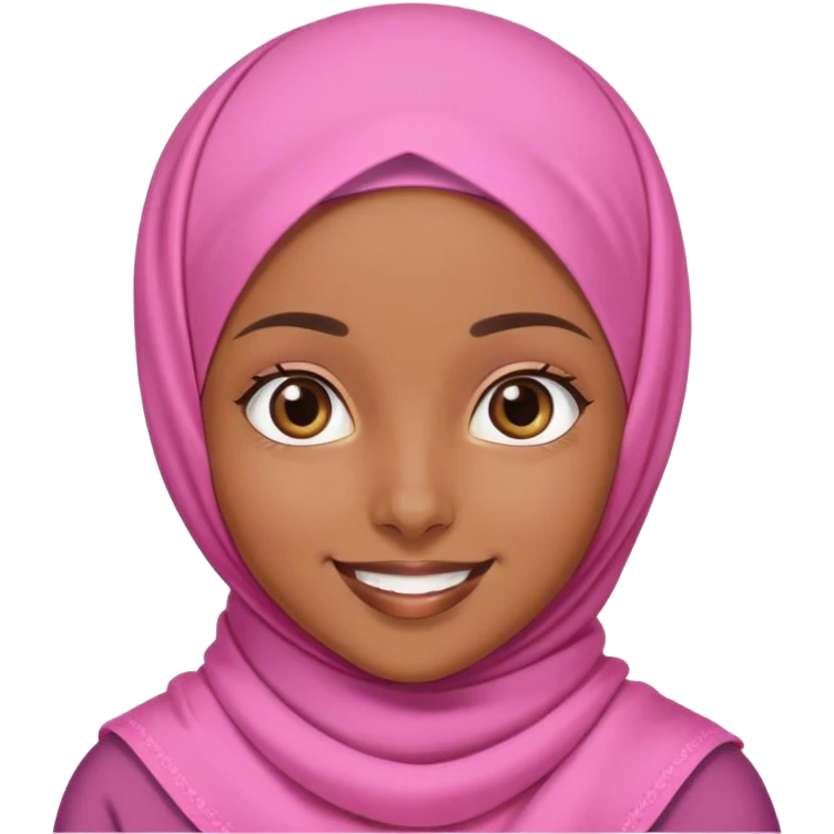 pink hijab girl smiling emoji