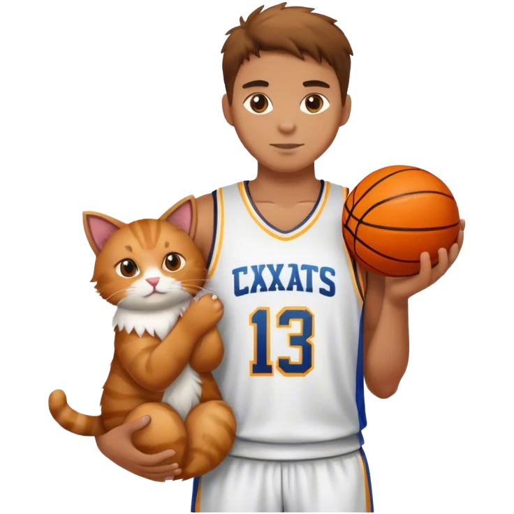 Basketball player with cat emoji