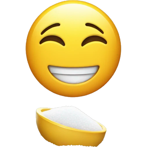 smiling emoji with a pile of salt emoji