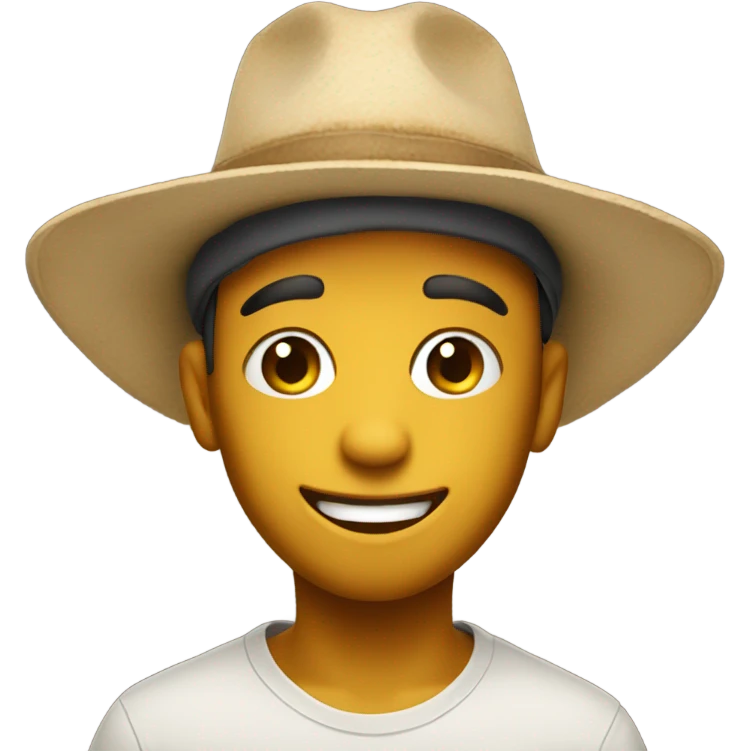 meme boy in desert hat, Happy face emoji