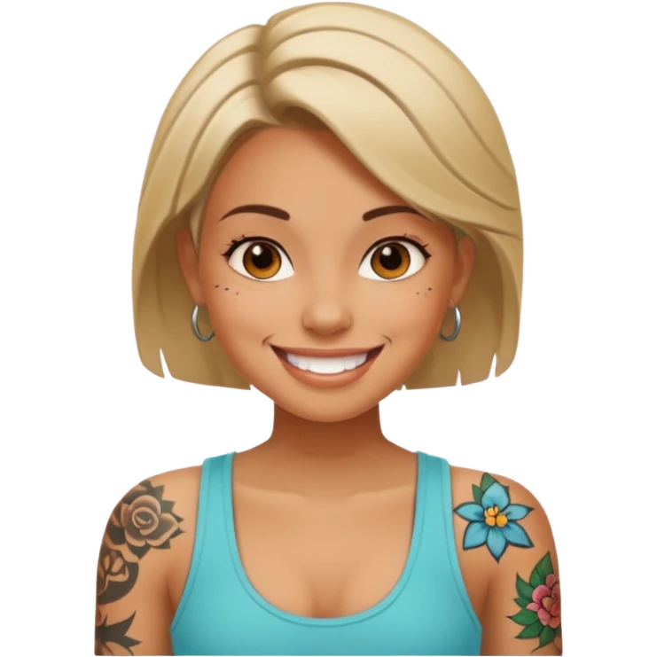 tattooed tourist girl emoji
