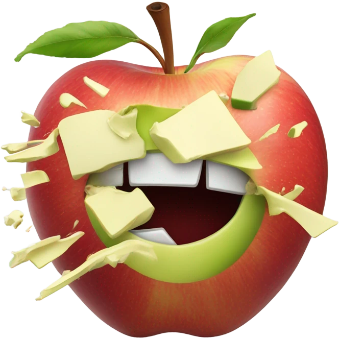 An apple exploding emoji