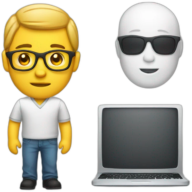 Programmer with a mac emoji
