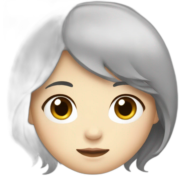 Caroline with dark hair from Korea  emoji