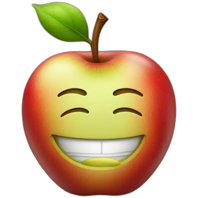 smirking apple emoji