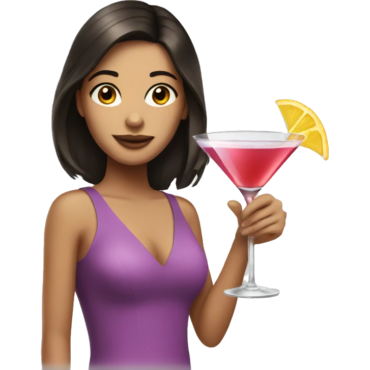 Brunette girl with cocktail  emoji