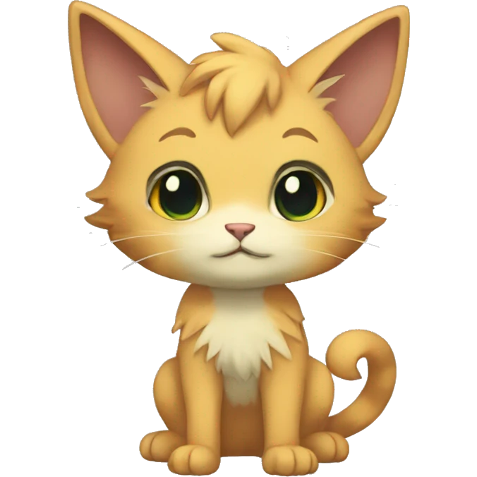 a anthro chibi-style cat-Fakémon-hybrid full body emoji