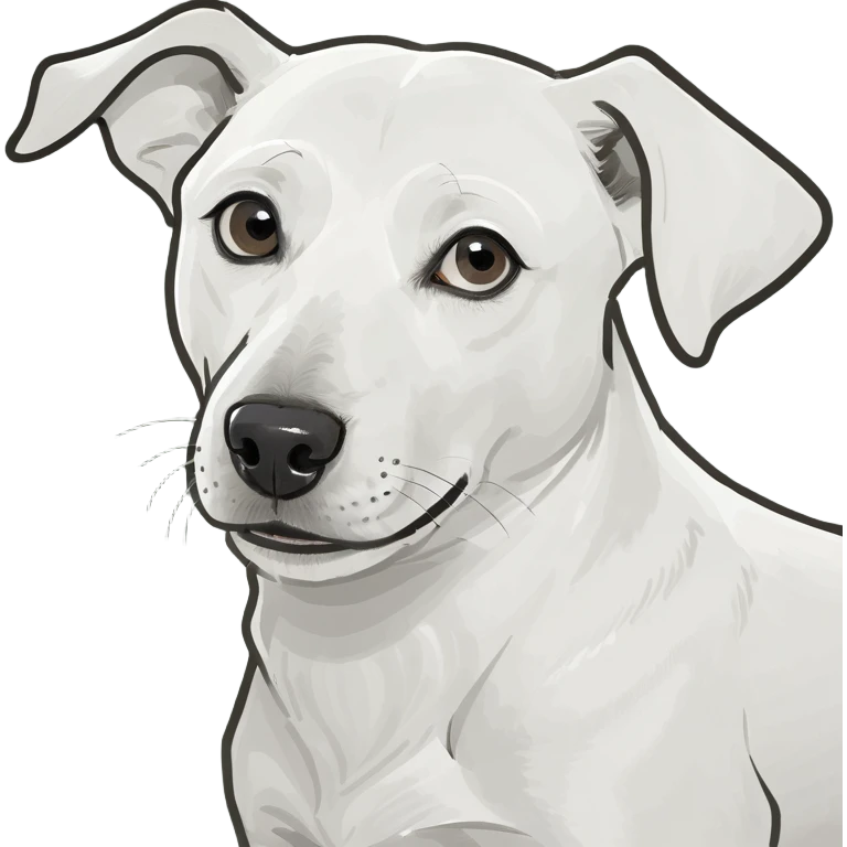 White Dog with long Eats  emoji