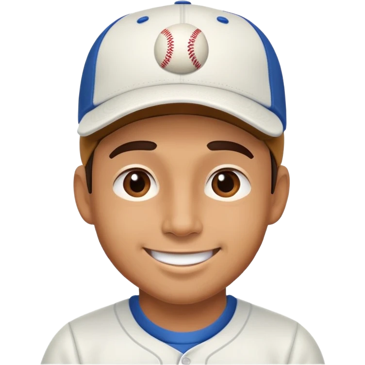 man with a baseball cap, happy face emoji