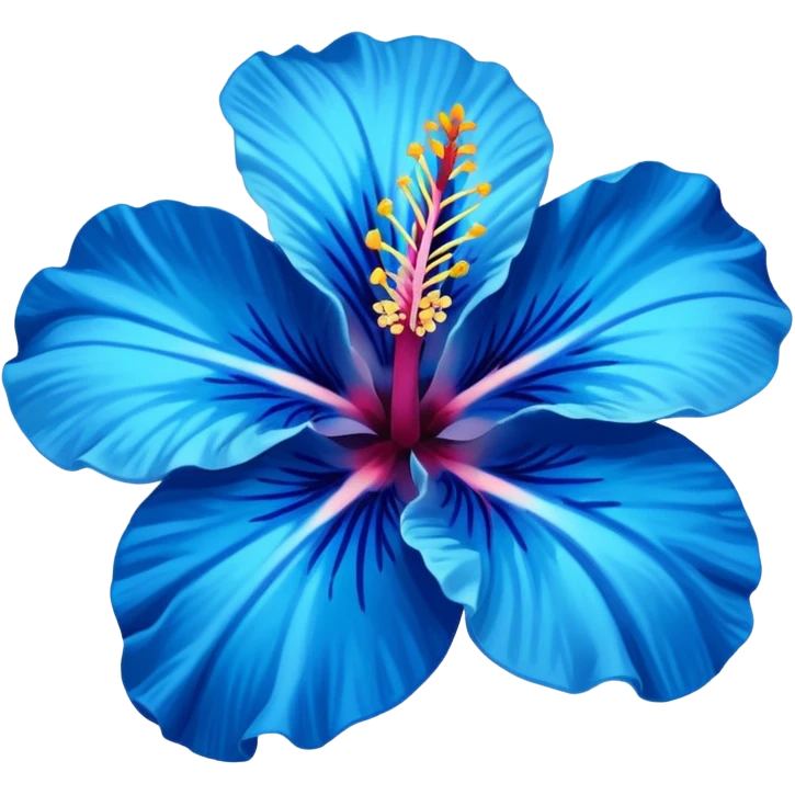 ultramarine hibiscus w cyan center (no yellow) emoji