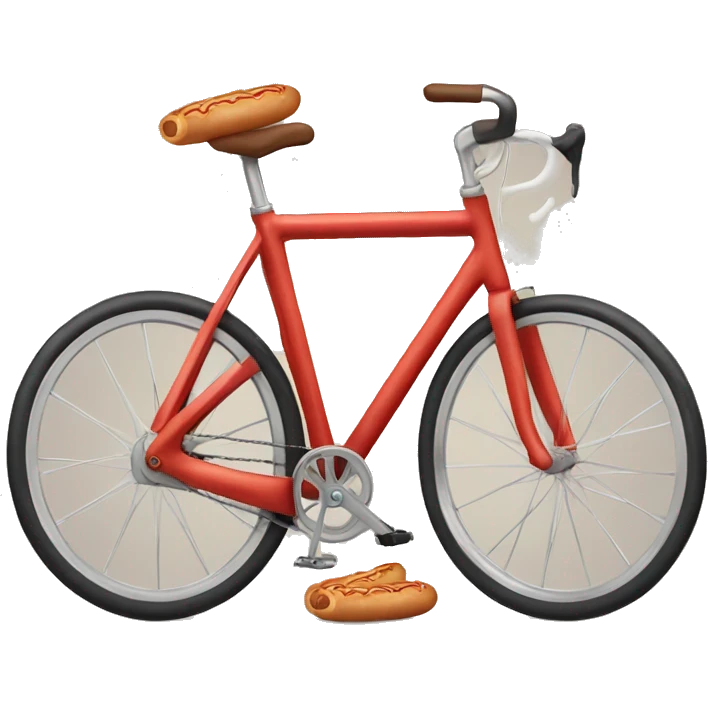 bicycle with sausages instead of wheels emoji