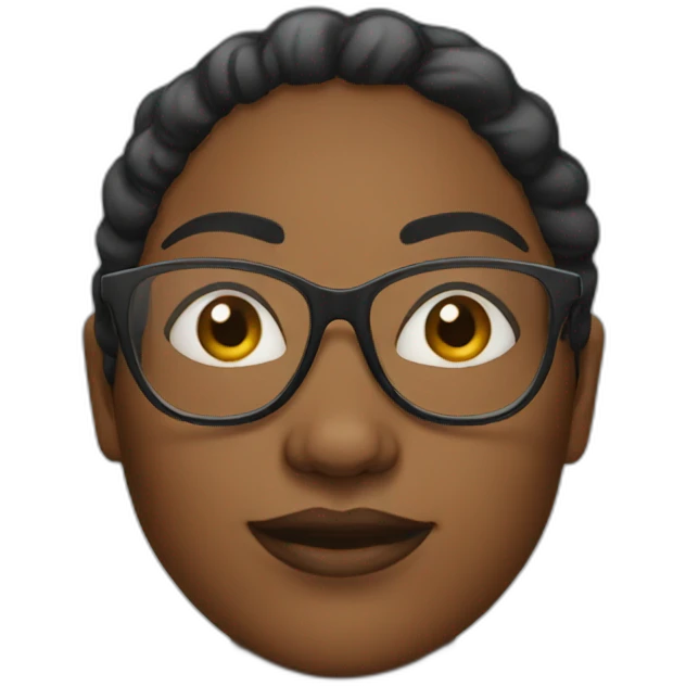 black woman in eyeglass emoji