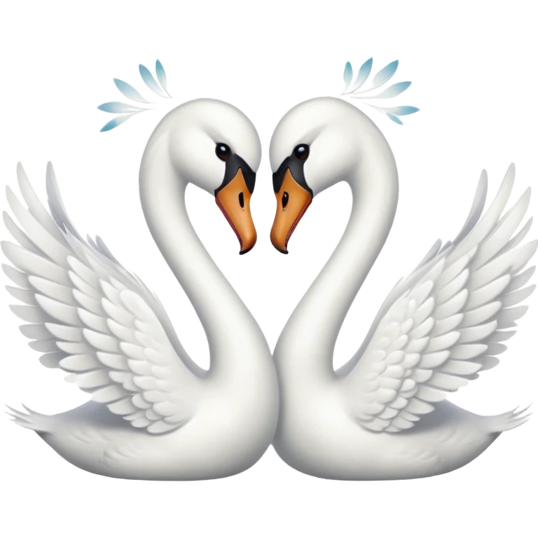 2 swans kissing emoji