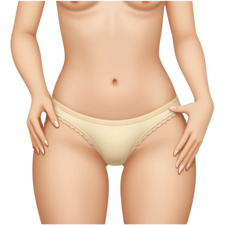 Cream pie pushed into female's panties emoji