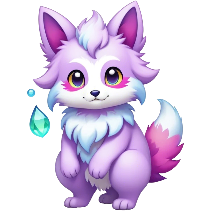 Kawaii colorful ethereal anthro fursona Fakemon emoji