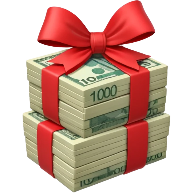 draw australian $100 notes stacked together and wrapped in a bow emoji
