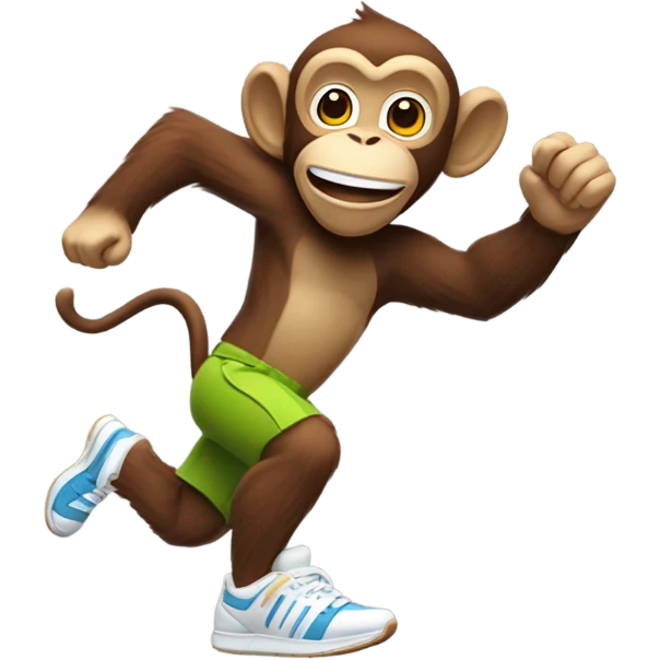 A monkey in sneakers runs through the wires A monkey in sneakers runs through the wires emoji