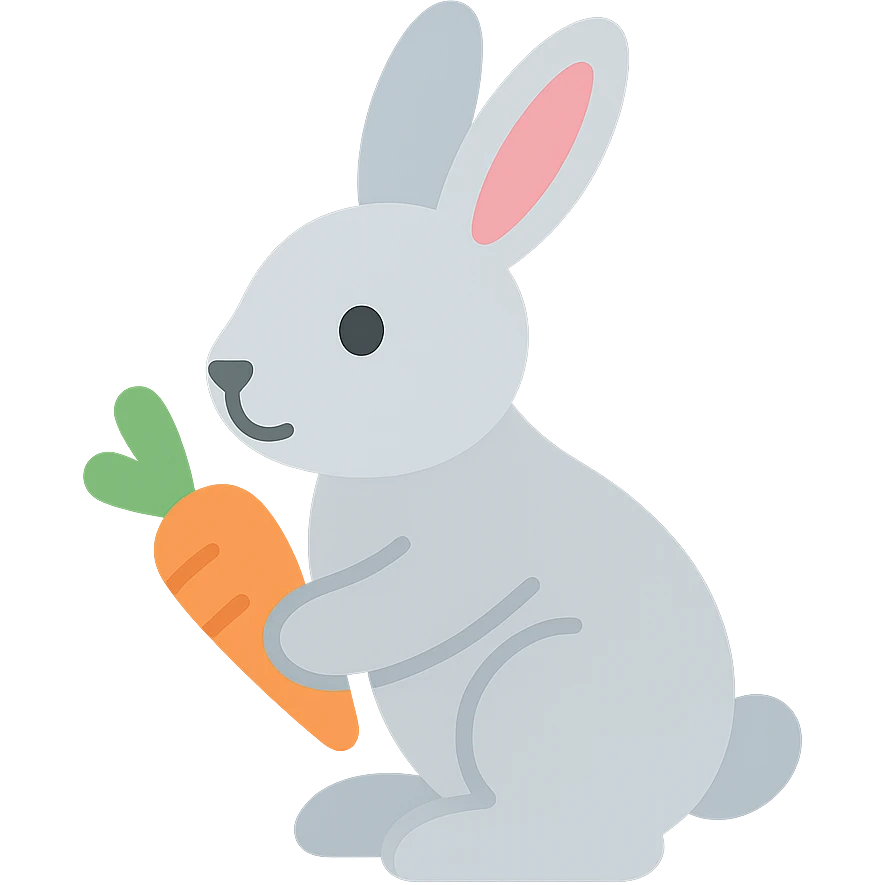 rabbit holding a carrot emoji