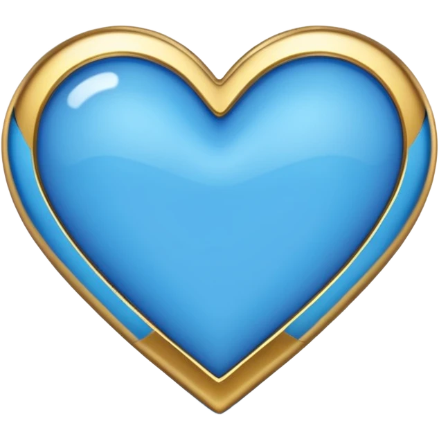 blue heart with a gold outline emoji