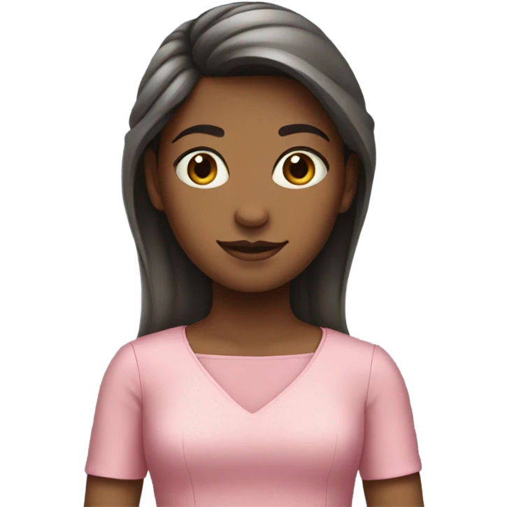 Girl with pink emoji