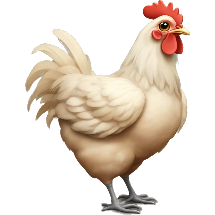 Chicken wearing a dress emoji