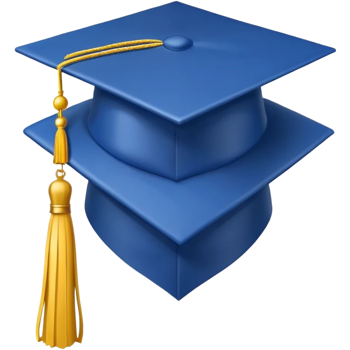blue graduation cap with yellow tassel emoji