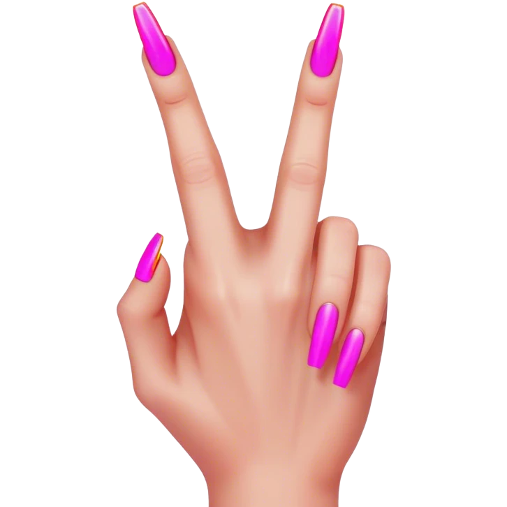 cyberpunk style neon middle finger with long neon nails emoji