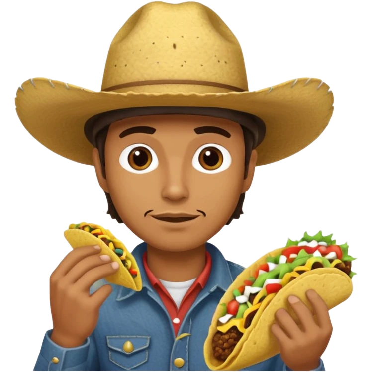 Cowboy eating taco emoji