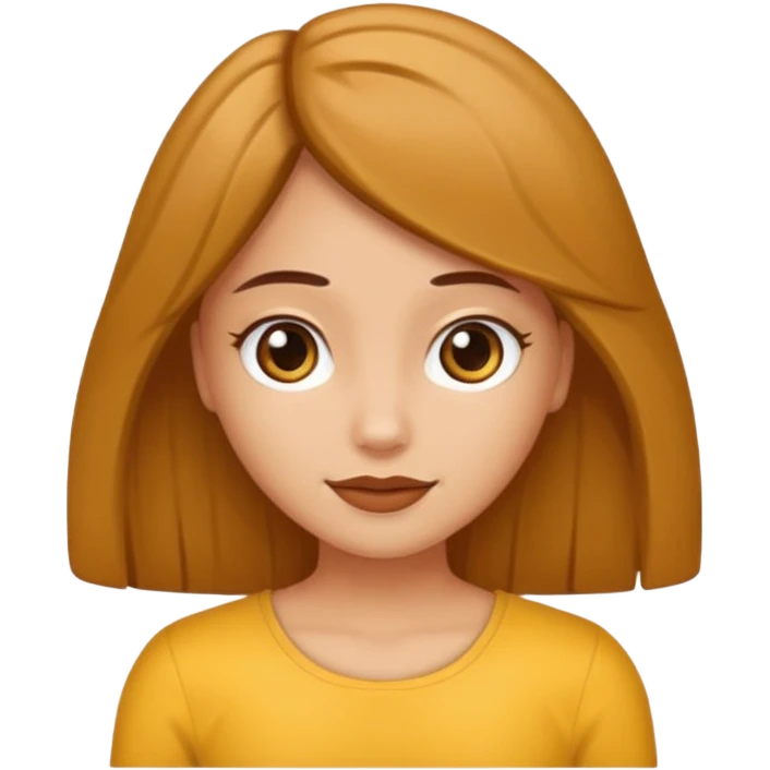 haz a una chica con pelo libro pero medio largo, que sea castaña y de piel clarita  emoji