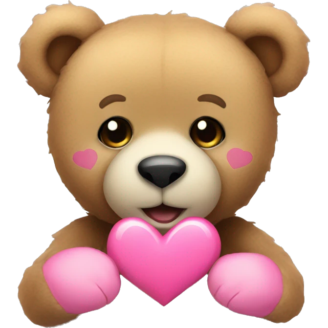 Teddy bear with pink heart emoji