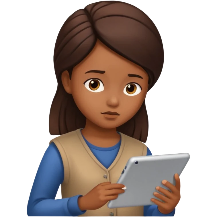 kid woman reading a tablet emoji
