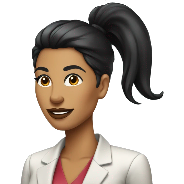 executive latina woman with slick back ponytail black hair  emoji