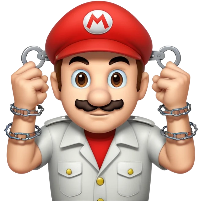 Mario with handcuffs emoji