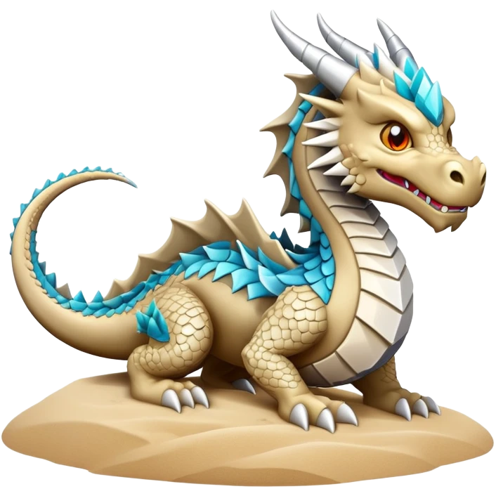 generate realistic detailed stone dragon diamond in 3d style with sand  emoji