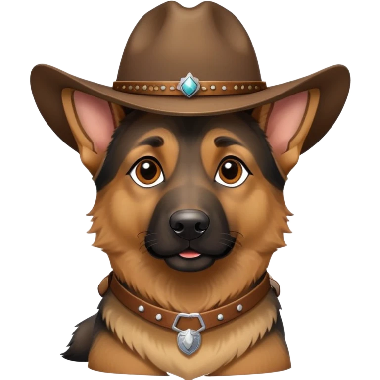A german shepherd with a cowboy hat  emoji