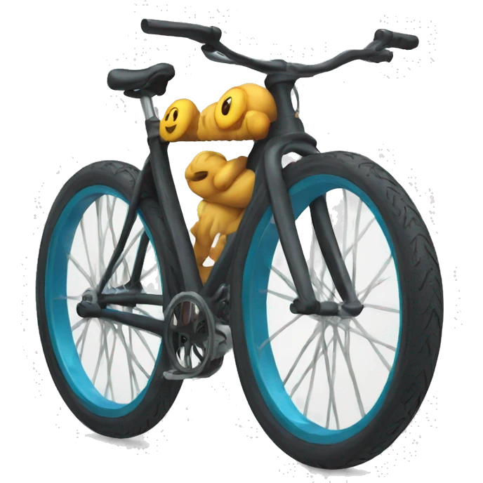 Bike with big tyr emoji