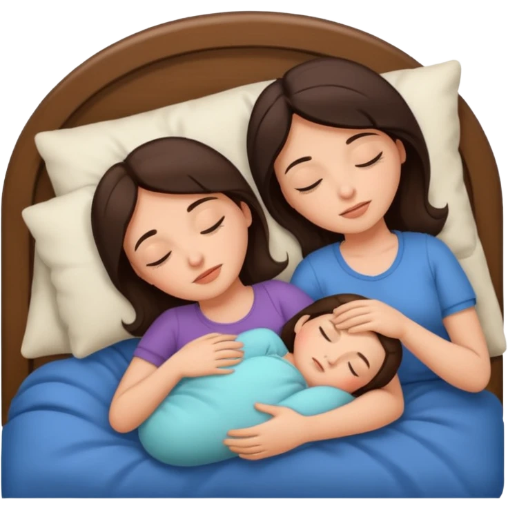 sleeping couple make the woman brunette emoji