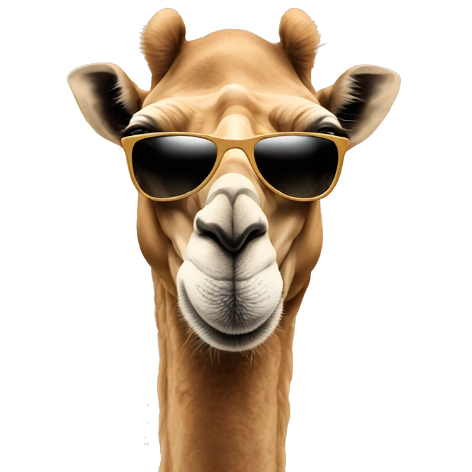 Camel wearing sunglasses emoji