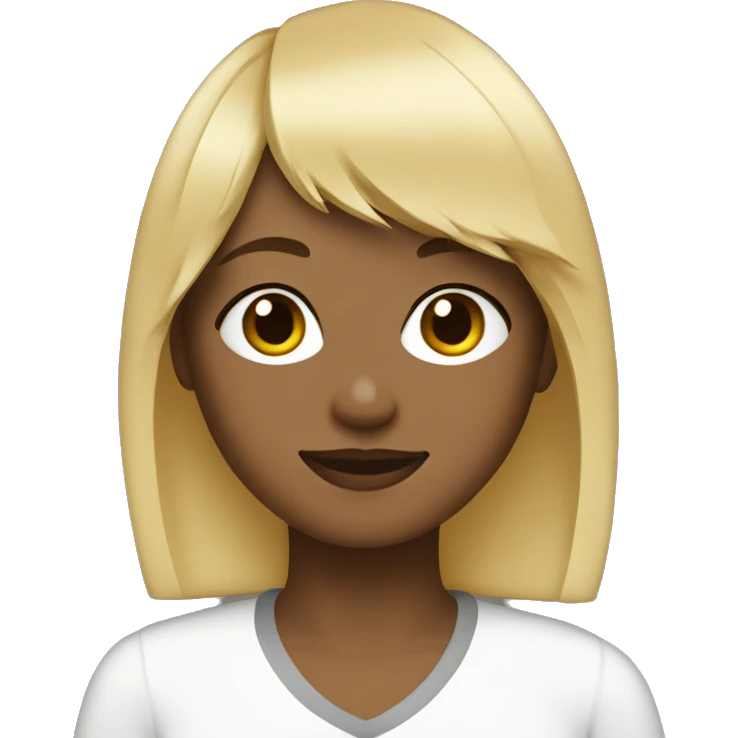Girl with blonde layercut and bangs emoji