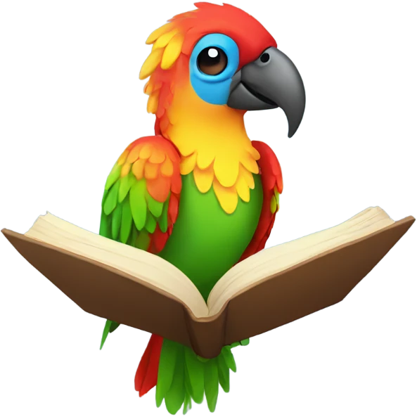Parrot reading boom emoji