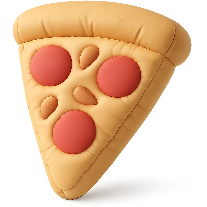 illustration of a pizza slice in cushion style emoji