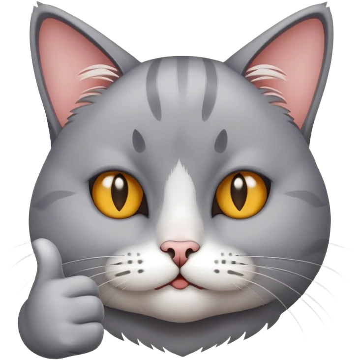 Sad cat giving thumbs up emoji