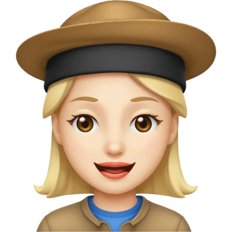Şapkalı göz kırpma emoji
