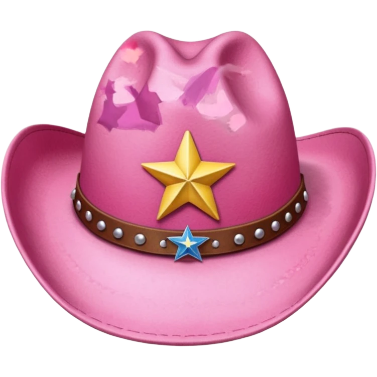 pink cowboy hat with a star badge emoji