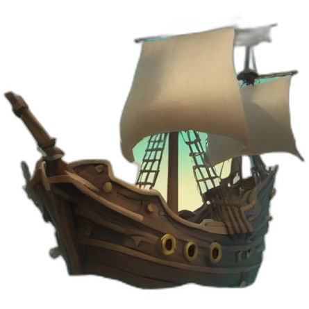 A pirate ship from sea of thieves sinking emoji